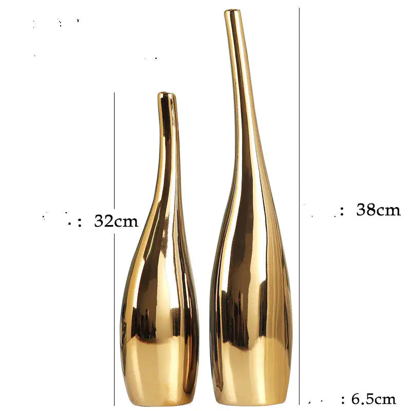 Nordic Gold Plating Ceramic Vases