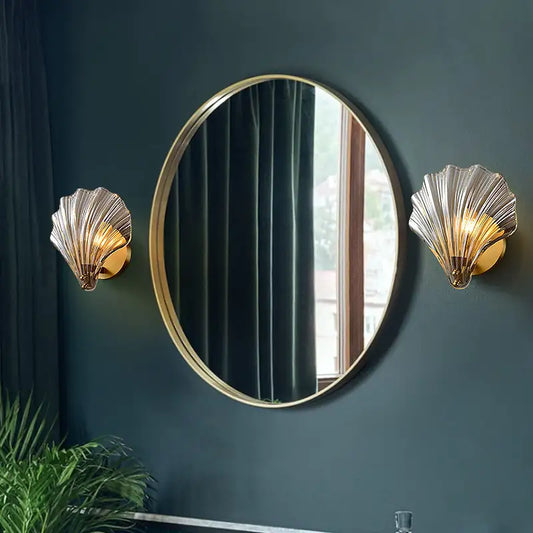 Creative Copper Shell Wall Lamp