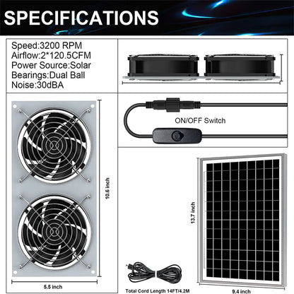 Solar Power Ventilation Fan