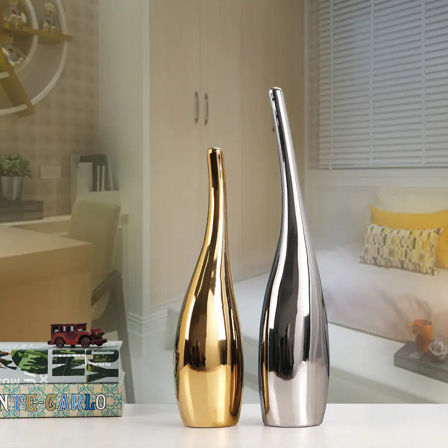 Nordic Gold Plating Ceramic Vases